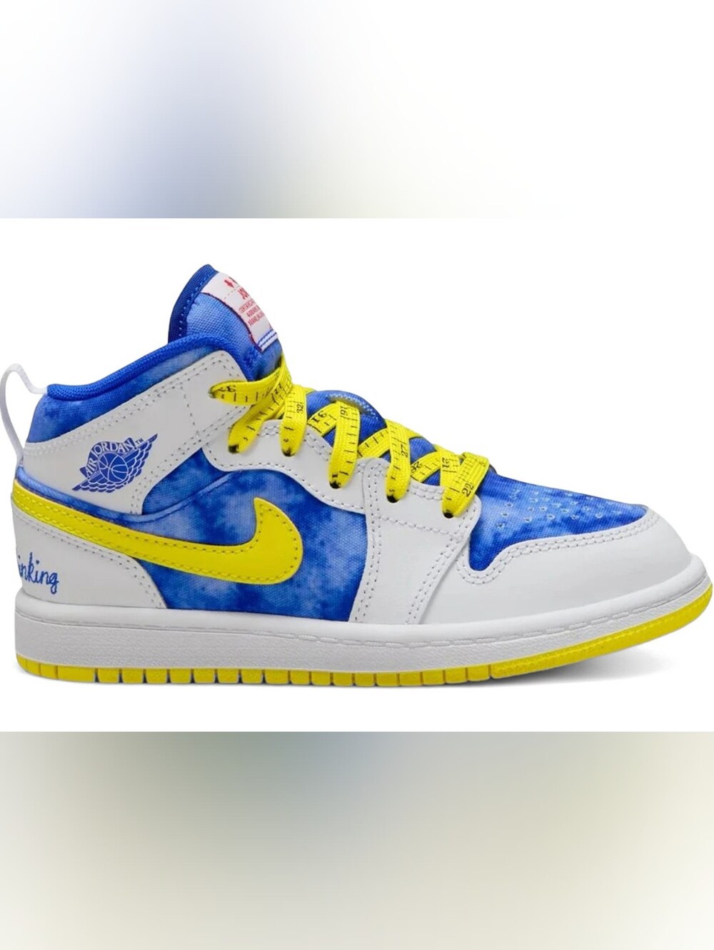 💛💙 Kids' Nike Air Jordan Lace Up Sneaker School Mid-Tops, Size 1Y